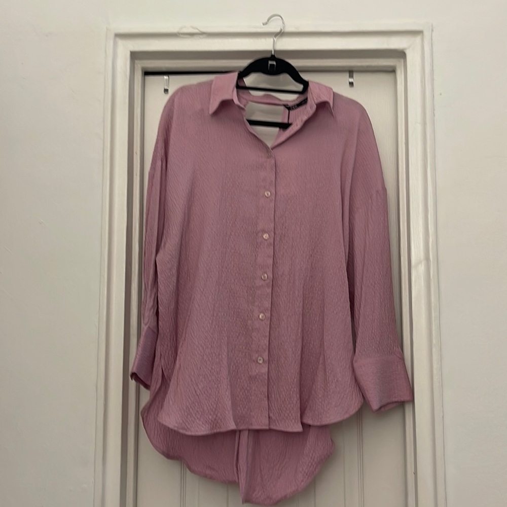 NWT Button down top with open back